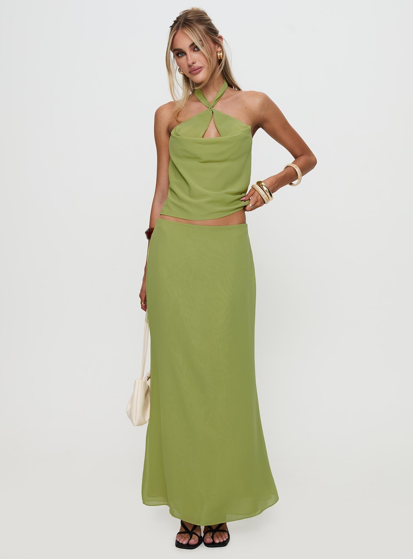 Eleganza Maxi Skirt Green