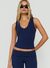 Daily Define Thick Strap Tank Top Navy