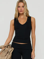 Daily Define Thick Strap Tank Top Black