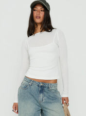 Isibella Layered Long Sleeve Top White