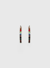 Leanah Gemstone Hoop Earrings Silver