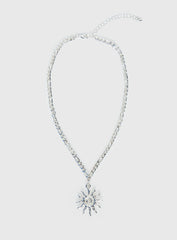 Party Invitations Pendant Necklace Silver