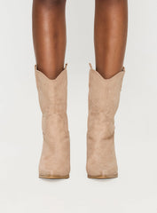 Jessie Cowboy Boots Beige