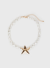 Sea Life Pearl Necklace Gold