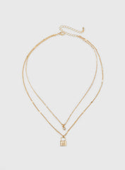 Santino Lock Necklace Pack Gold