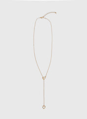 Velvet Chaos Y Heart Necklace Gold