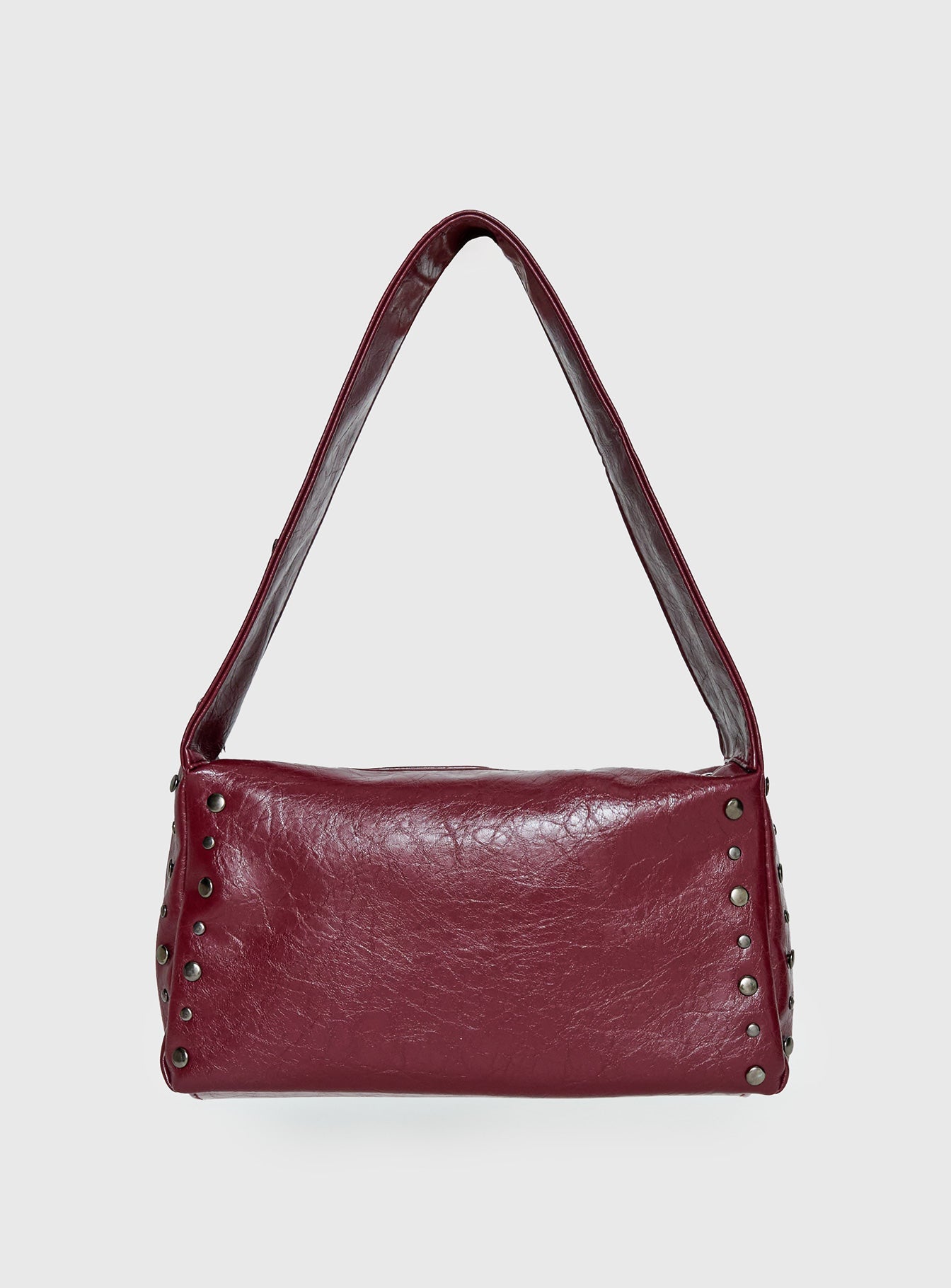Kaiser Stud Detail Shoulder Bag Burgundy