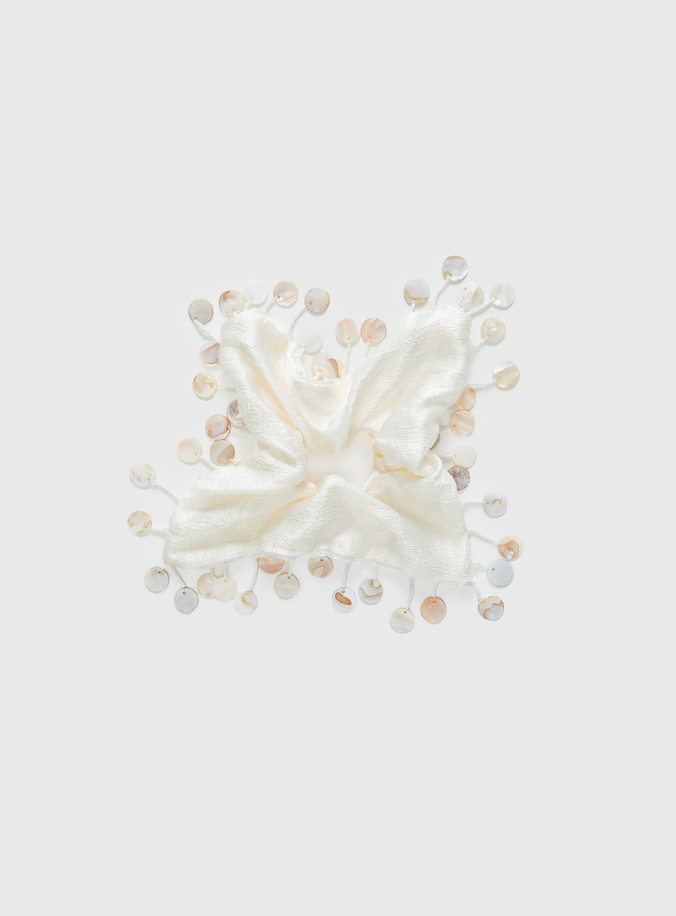 Tahlie Shell Detail Scrunchie Cream