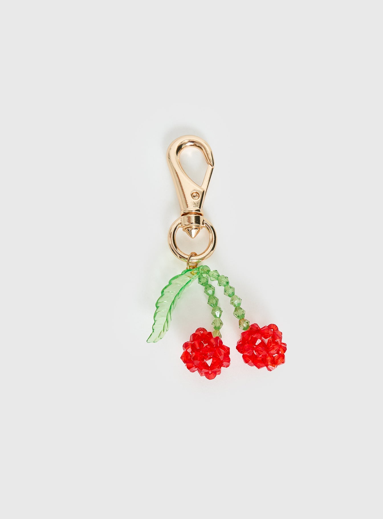 Good Influence Beaded Cherry Keychain Gold / Multi