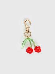 Good Influence Beaded Cherry Keychain Gold / Multi