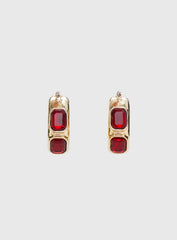 Gabrianna Hoop Earrings Gold / Red