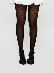 Inescapable Patterned Stockings Black