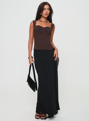 Kyrie Longline Corset Top Brown