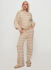Read Your Mind Knit Sweater Cream Stripe