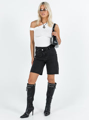 Xena Long Denim Shorts Black