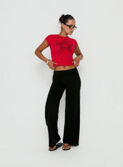 Rebel Star Graphic Baby Tee Red