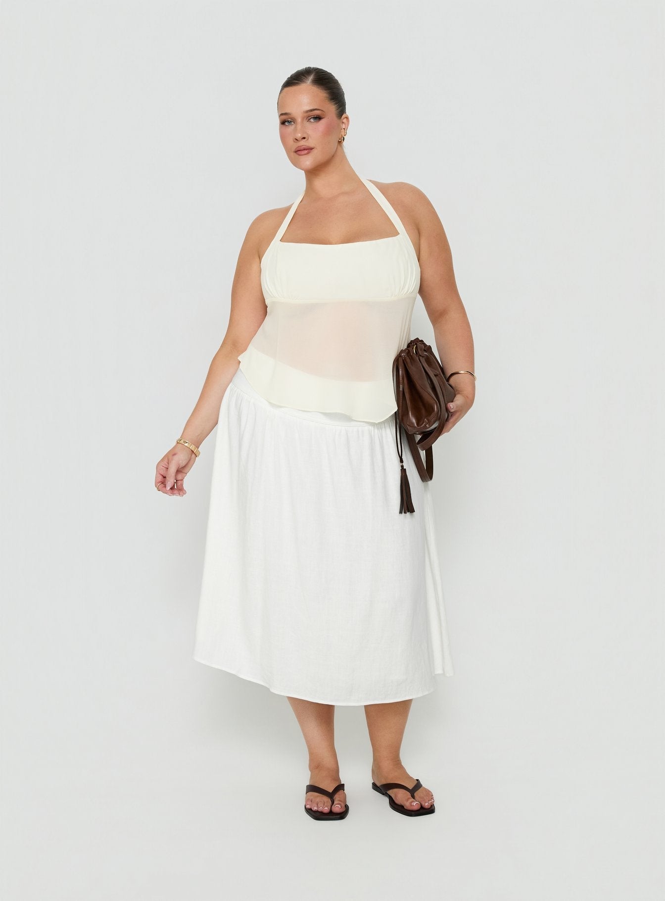 Finesse Halter Top Yellow Curve