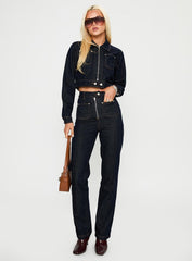 Stallion Cropped Jacket Indigo