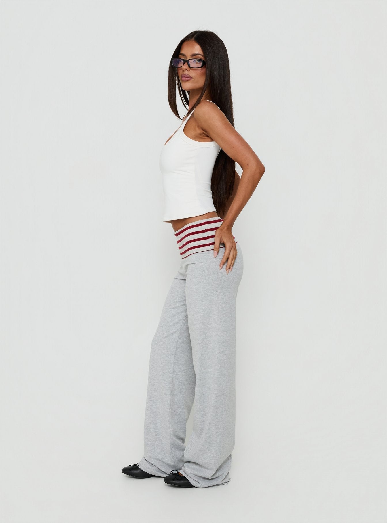 Jetset Pants Grey / Red Stripe
