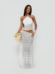 Starting Fresh Crochet Arrowneck Top White