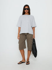 Settle Down Short Sleeve Top Grey / White Stripe