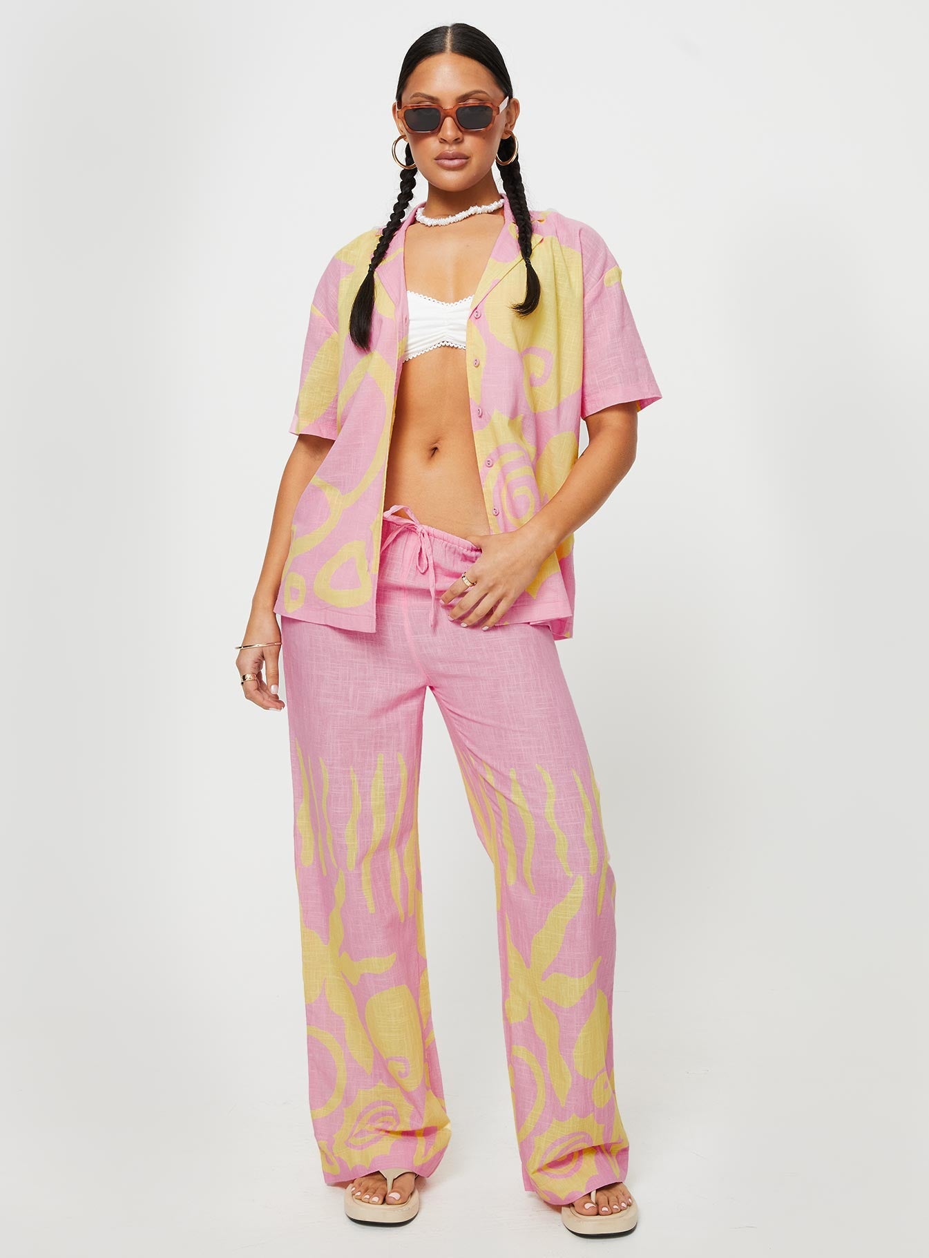 Sollene Top Pink / Yellow