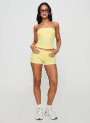 Baseline Low Rise Rib Shorts Yellow