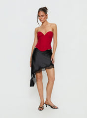 Isalina Strapless Corset Top Red