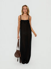 Glacial Sheer Maxi Dress Noir