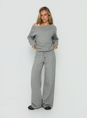 Dodie Wide Leg Pants Dark Grey Marle