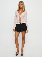 Open Your Heart Tie Detail Long Sleeve Top Pink