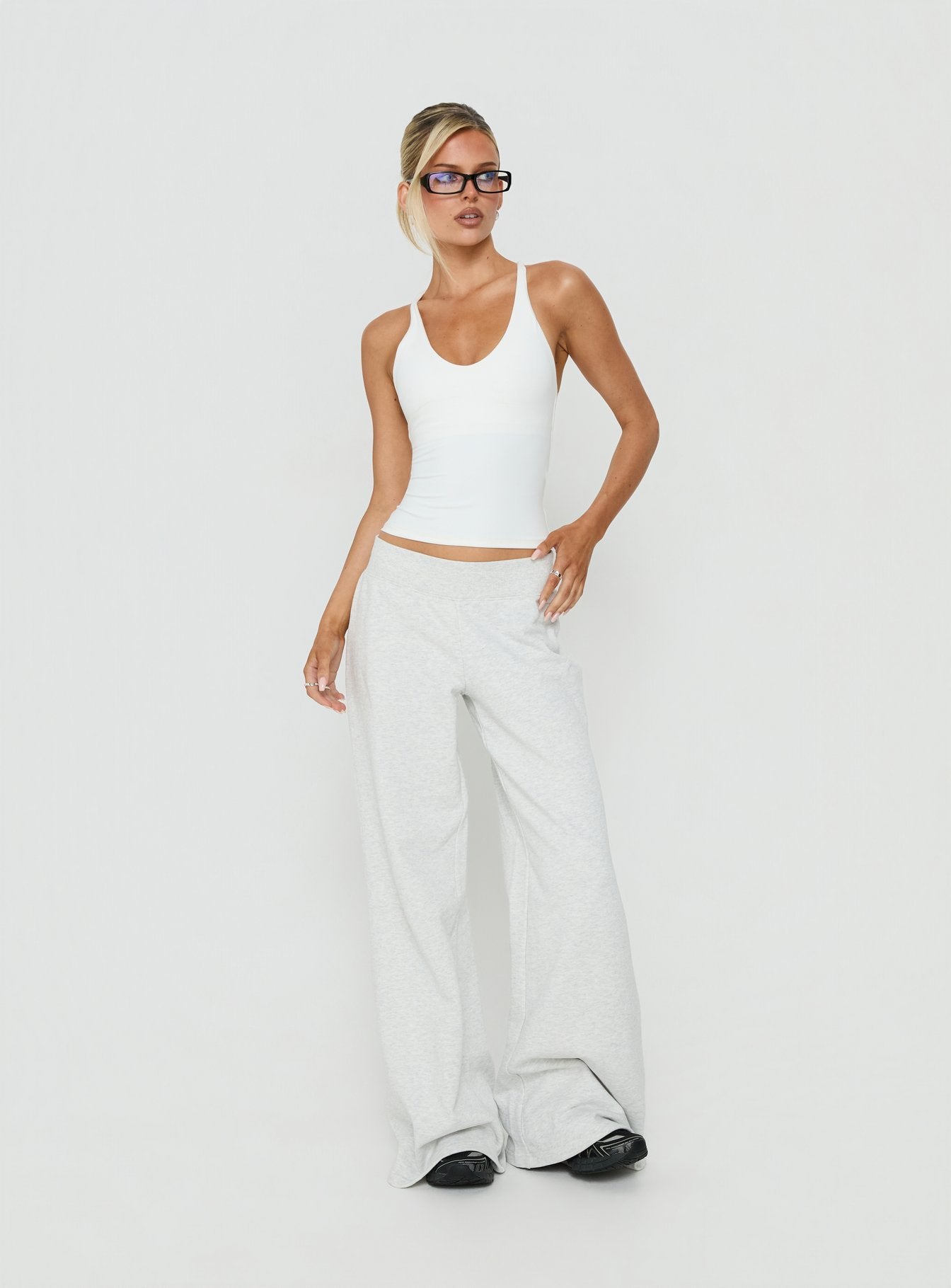 Pace Active Cross Back Tank Top White
