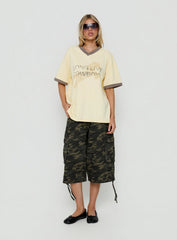 Long Live Cowboys V Neck Tee Butter