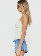 Sit In Silence Cut Out Top Blue / Yellow Stripe