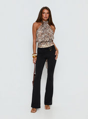 Kataliah Foldover Flare Pants Black