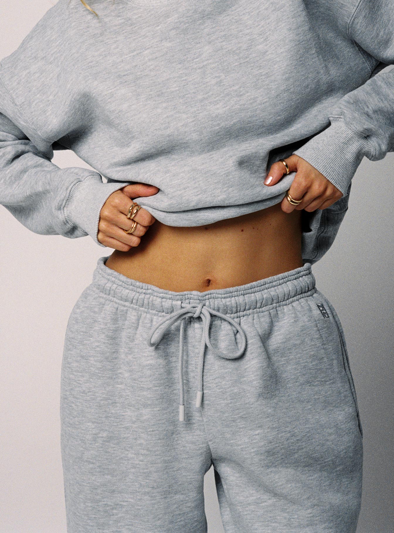 Dream Fleece Ankle Cuff Sweatpants Grey Marle