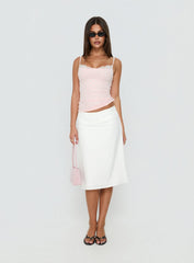 Spring To Summer Lace Trim Cami Top Pink Polka Dot