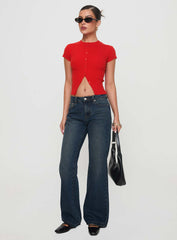 Cybele Mid Rise Straight Leg Jeans Dark Denim