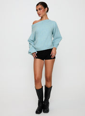 Noble Off The Shoulder Jumper Blue