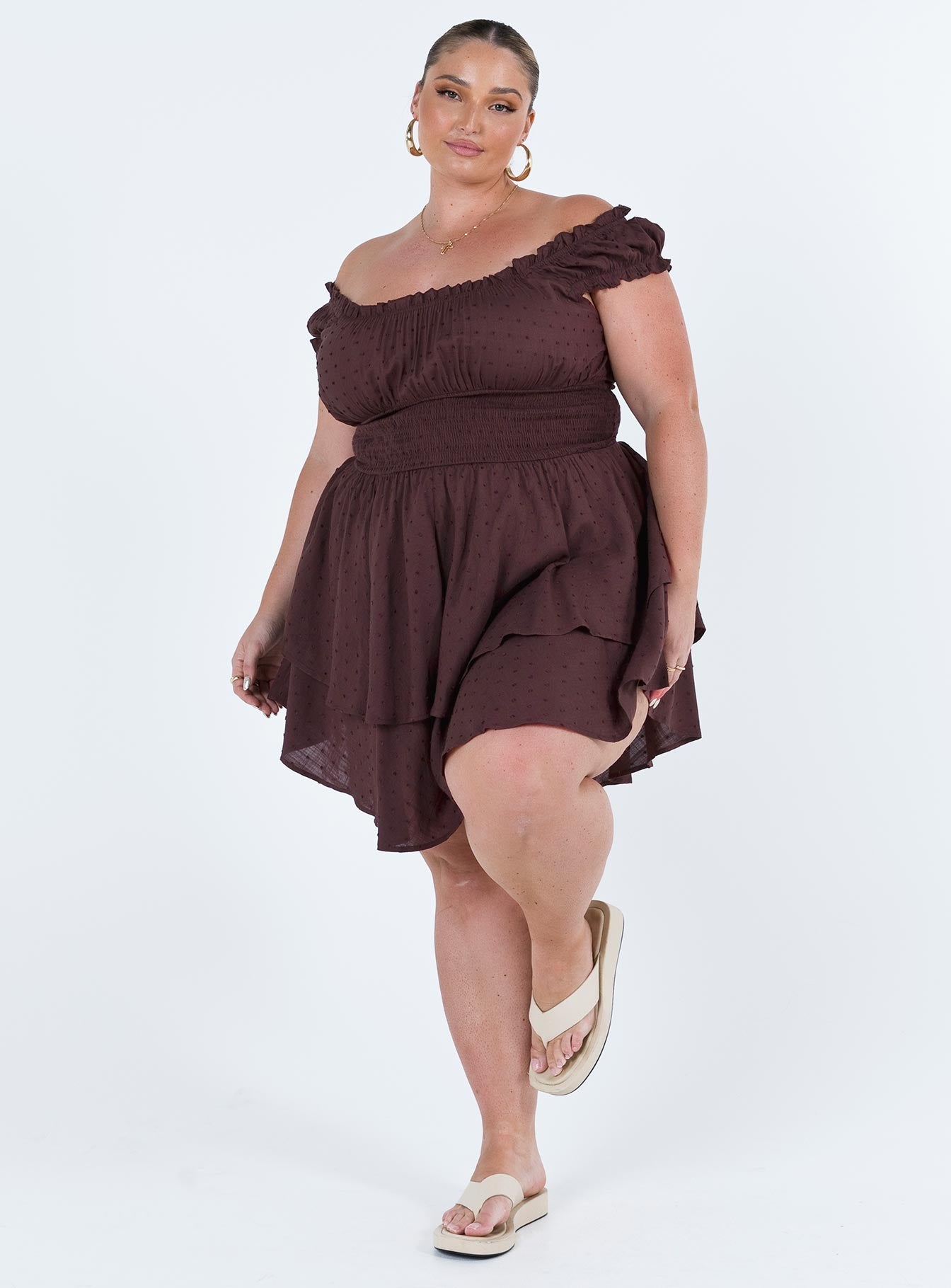 The Love Galore Romper Brown Curve