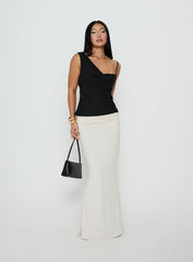 Liorah Foldover Waist Maxi Skirt Cream