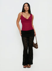 Kiandria Draped Bra Detail Top Cherry