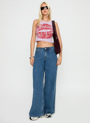 Kiss Of Love Graphic Top Purple