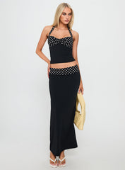 Norelle Halter Set Black Polka Dot
