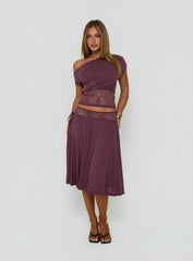 Marienna One Shoulder Lace Top Plum