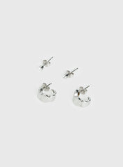 Bellara Stainless Steel Earring Pack Silver