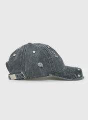 Night Shift Distressed Stud Cap Black