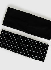 The Juney Headband Pack Black Polka Dot