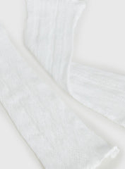 Westie Lace Leg Warmers White