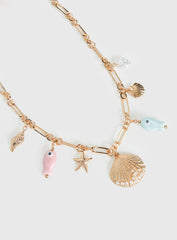 Solar Fever Charm Necklace Gold